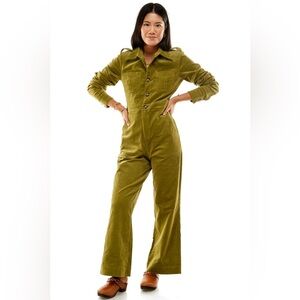 Saint Geraldine “Marr’s" Long Sleeve Olive Green Coverall - Size L